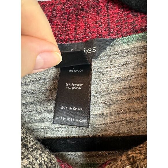 ALI MILES multicolor A-line button down knit shirt blouse cardigan size L - Picture 4 of 9